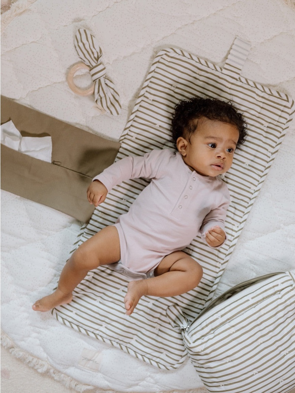 Long-Sleeve Infant Essentials Bodysuit in Soft Pink